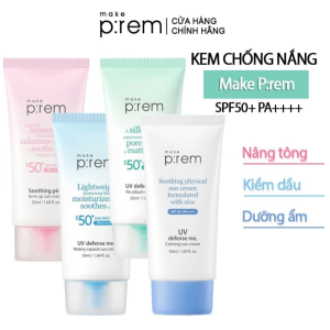Kem Chống Nắng Nâng Tone, Kiềm Dầu, Dưỡng Ẩm Make P:rem UV Defense Me Sun Cream SPF50+/PA++++ 50ml